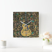ギタリストへのギフト スクエア壁時計 (ホーム)