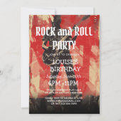 ギタリストイラストレーションロックアンドロールパーティー 招待状 (正面)