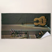 ギタリストカッコいいギフト ビーチタオル (正面)