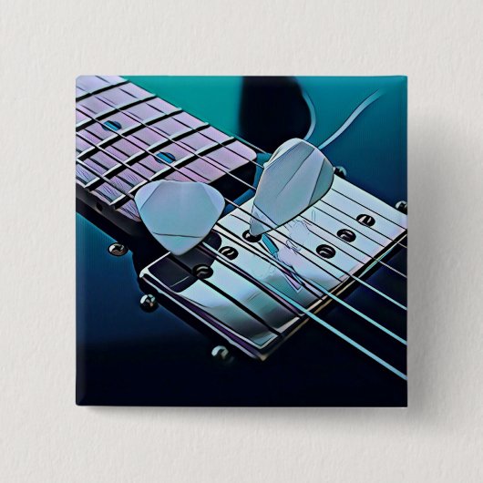 ギタリストカッコいいギフト 缶バッジ (正面)