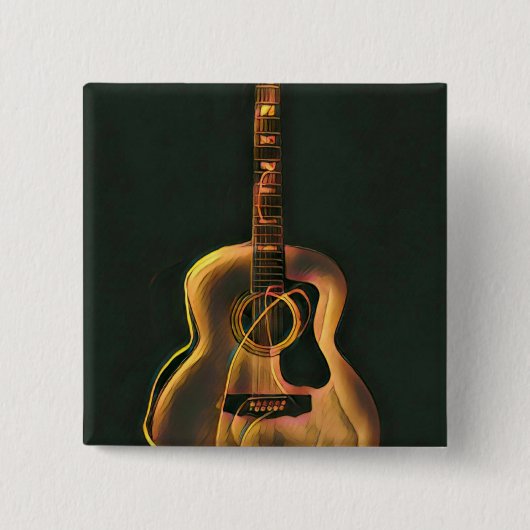 ギタリストカッコいいギフト 缶バッジ (正面)