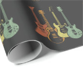 ギタリストカラフルミュージカル楽器ギター ラッピングペーパー (ロールコーナー)