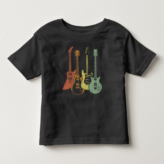 ギタリストカラフルミュージカル楽器 トドラーTシャツ (正面)