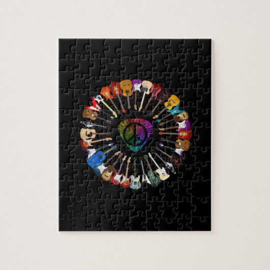 ギタリストギターバラエティ誕生日 ジグソーパズル (縦)