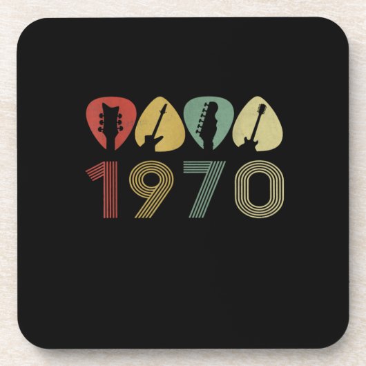ギタリストギターピック1970ギタリスト誕生日 コースター (正面)