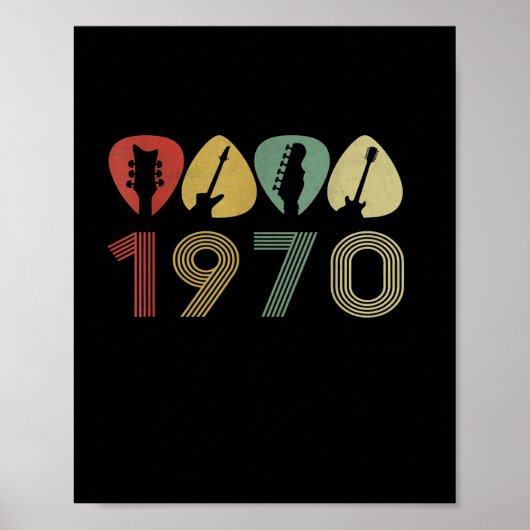 ギタリストギターピック1970ギタリスト誕生日 ポスター (正面)