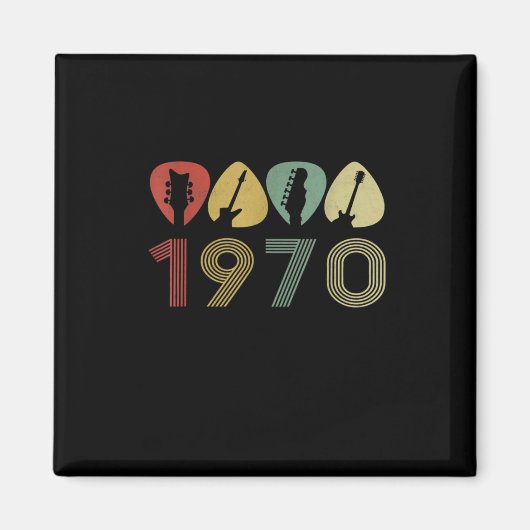 ギタリストギターピック1970ギタリスト誕生日 マグネット (正面)