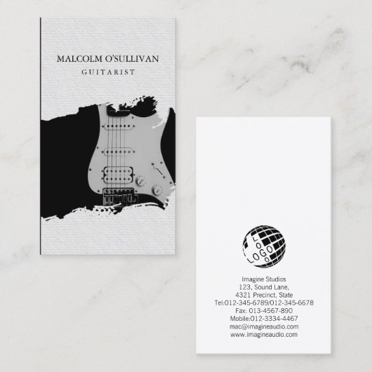 ギタリストギタープレイヤーミュージックミュージシャン 名刺 (正面/裏面)