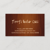 ギタリストギタープレーヤー先生スタイリッシュウッドルック 名刺 (裏面)