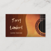 ギタリストギタープレーヤー先生スタイリッシュウッドルック 名刺 (正面)