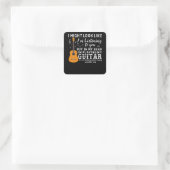 ギタリストギタープレーヤー電気ギフトおもしろいアイディア スクエアシール (バッグ)
