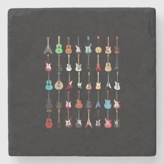 ギタリストギターミュージカル楽器ロックアンドロール ストーンコースター (正面)