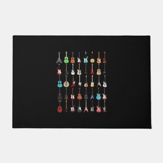 ギタリストギターミュージカル楽器ロックアンドロール ドアマット (正面)
