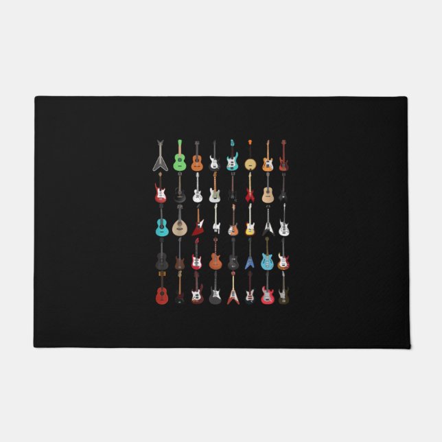 ギタリストギターミュージカル楽器ロックアンドロール ドアマット (正面)