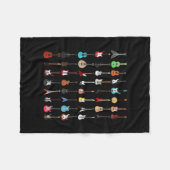 ギタリストギターミュージカル楽器ロックアンドロール フリースブランケット (正面(横))