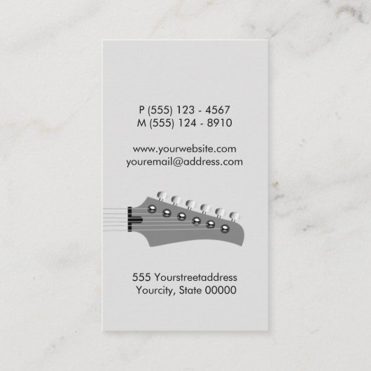 ギタリストギターミュージックミュージシャン 名刺 (裏面)
