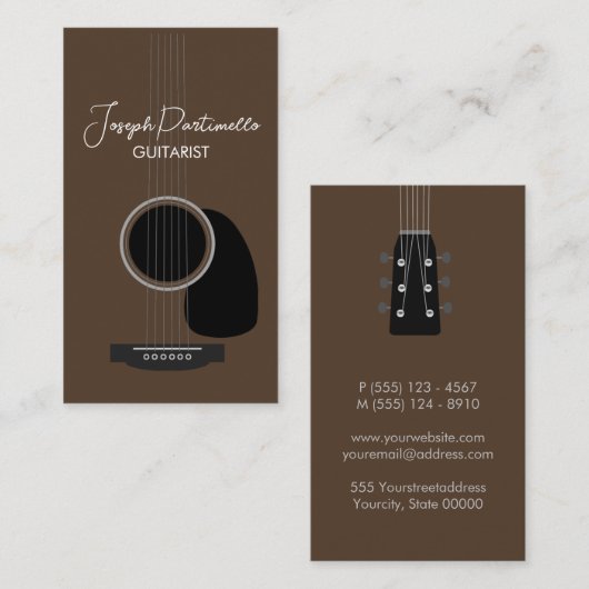 ギタリストギターミュージックミュージシャン 名刺 (正面/裏面)