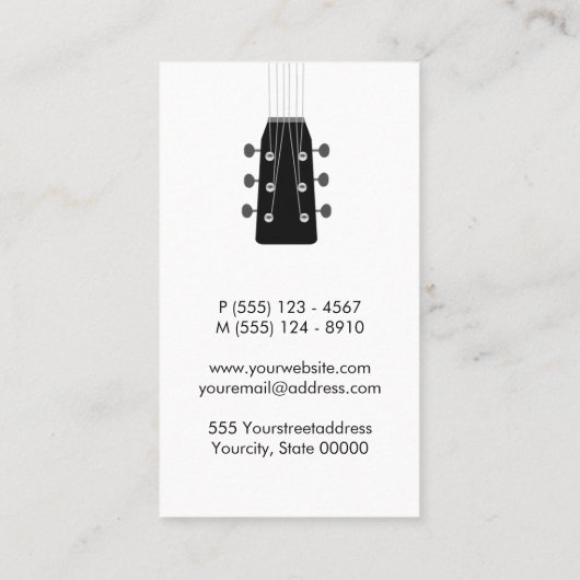 ギタリストギターミュージックミュージシャン 名刺 (裏面)