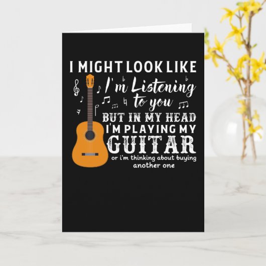 ギタリストギター演奏者電気ギフおもしろいトアイディア カード (黄色い花)