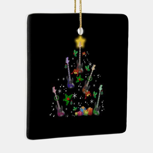 ギタリストクリスマスツリーギター誕生日 セラミックオーナメント (右)
