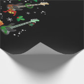 ギタリストクリスマスツリーギター誕生日 ラッピングペーパー (角)