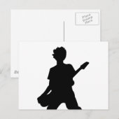 ギタリストシルエット – B&W ポストカード (正面/裏面)