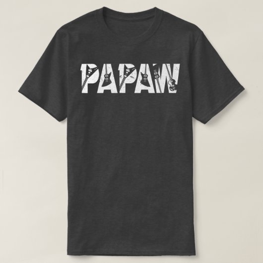 ギタリストダディおもしろいパポー音楽ギターファーザーD Tシャツ (デザイン正面)