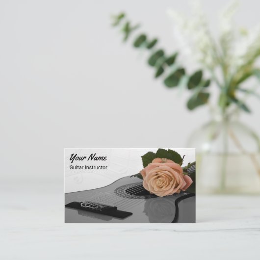 ギタリストピーチバラデザインギターインストラクター 名刺 (スタンド正面)