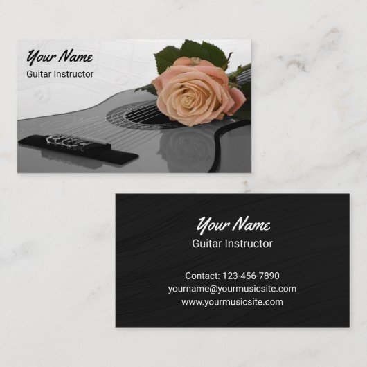 ギタリストピーチバラデザインギターインストラクター 名刺 (正面/裏面)