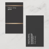 ギタリストミニマルブラックビジネスカード 名刺 (正面/裏面)