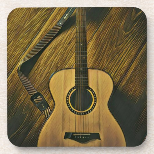ギタリストミュージシャンへの贈り物 コースター (正面)