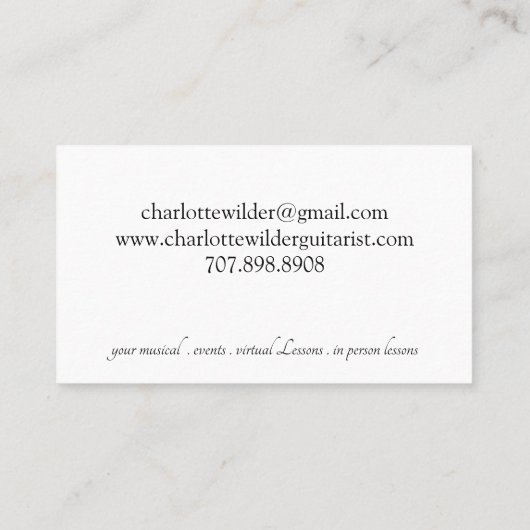 ギタリストミュージシャン先生カスタム写真 名刺 (裏面)