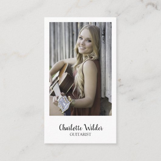 ギタリストミュージシャン先生カスタム写真 名刺 (正面)