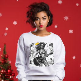 ギタリストロックスターガールw tシャツ