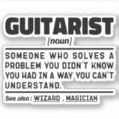 ギタリスト名詞定義ギターラバーミュージシャン シール (正面)