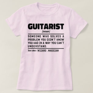 ギタリスト名詞定義ギターラバーミュージシャン Tシャツ