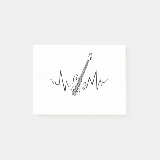 ギタリスト向けのエレキクールックギターのハートビート贈答 ポストイット (正面)