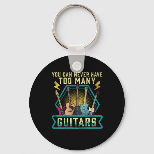 ギタリスト多すぎるギタークリスマスは決して持てない キーホルダー (正面)