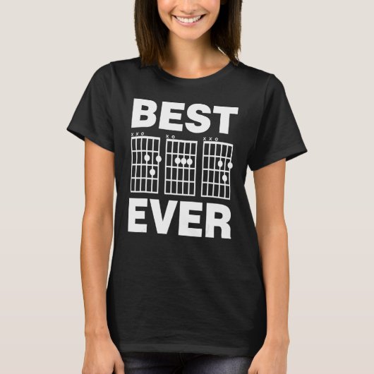 ギタリスト最高のパパエバーギターコード Tシャツ (正面)
