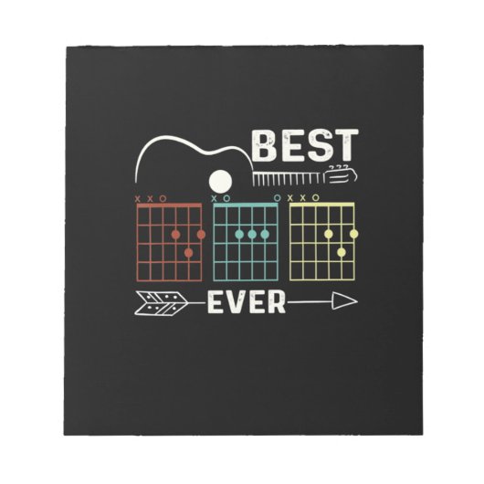 ギタリスト最高のパパエバー誕生日 ノートパッド (正面)