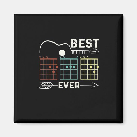 ギタリスト最高のパパエバー誕生日 マグネット (正面)