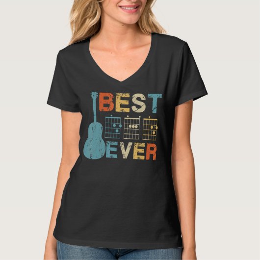 ギタリスト父最高のパパEver D A D Chord Guitar Tシャツ (正面)