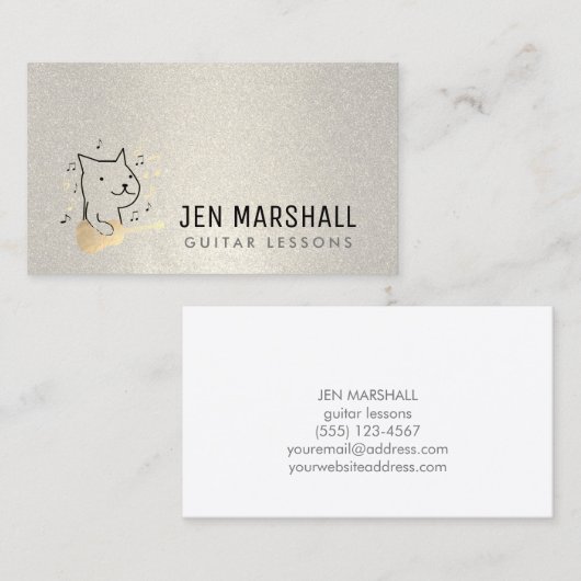 ギタリスト猫オンフェイクグリッター 名刺 (正面/裏面)