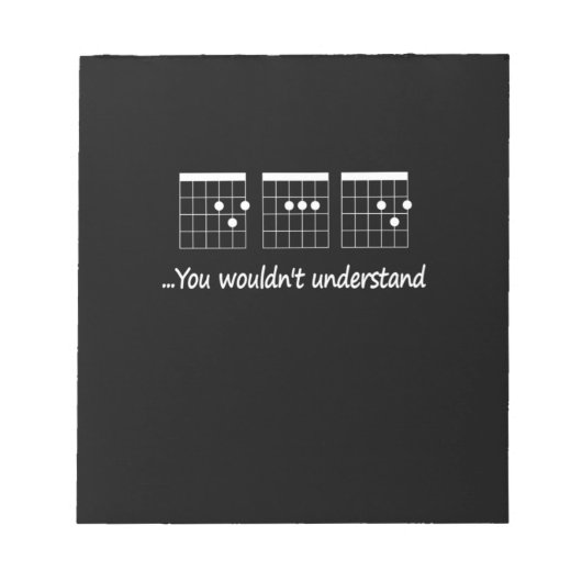 ギタリスト理解できない誕生日 ノートパッド (正面)
