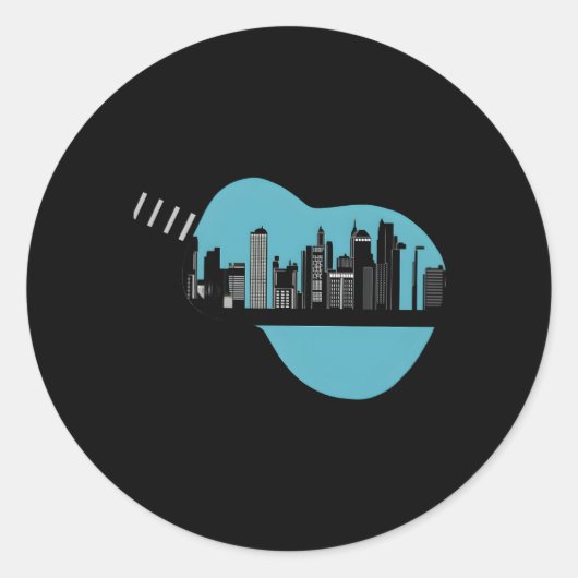 ギタリスト用ギターミュージシャンギタリスト ラウンドシール (正面)