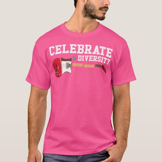 ギタリスト用ミュージシャンミュージックバスファンアコースティック Tシャツ (正面)