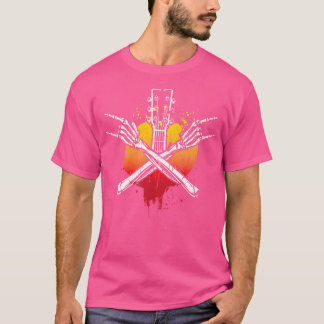 ギタリスト用ミュージシャンミュージックバスファンアコースティック Tシャツ
