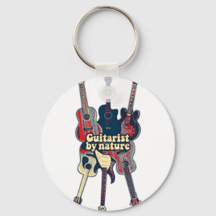 ギタリスト自然ヴィンテージカラフルギター キーホルダー