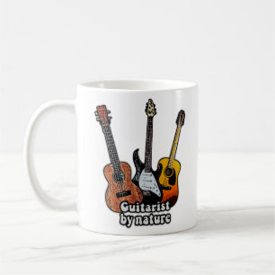 ギタリスト自然。カラフルギター コーヒーマグカップ