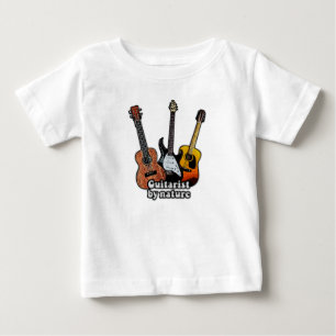 ギタリスト自然。カラフルギター ベビーTシャツ